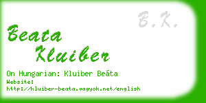beata kluiber business card